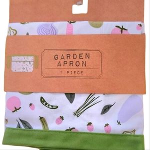 Garden Apron Fruits & Vegetable Waist Wraparound With Ties Size 20x15